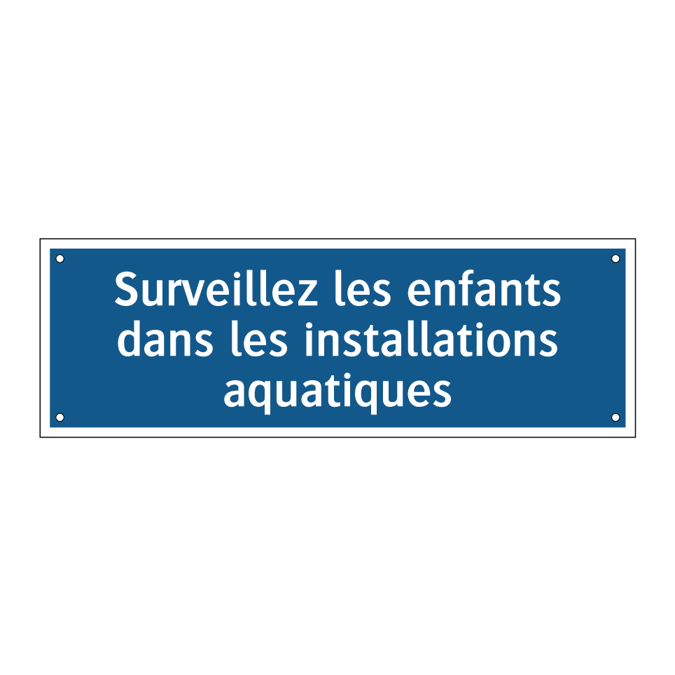 Surveillez les enfants dans les installations aquatiques