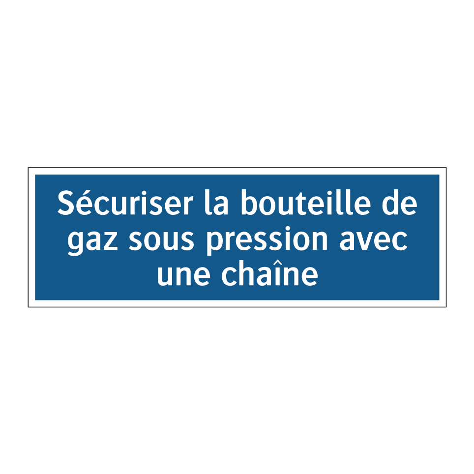 Sécuriser la bouteille de gaz sous pression avec une chaîne