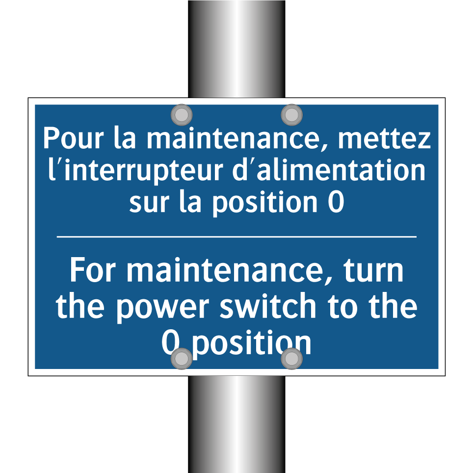 Pour la maintenance, mettez l'interrupteur /.../ - For maintenance, turn the power /.../