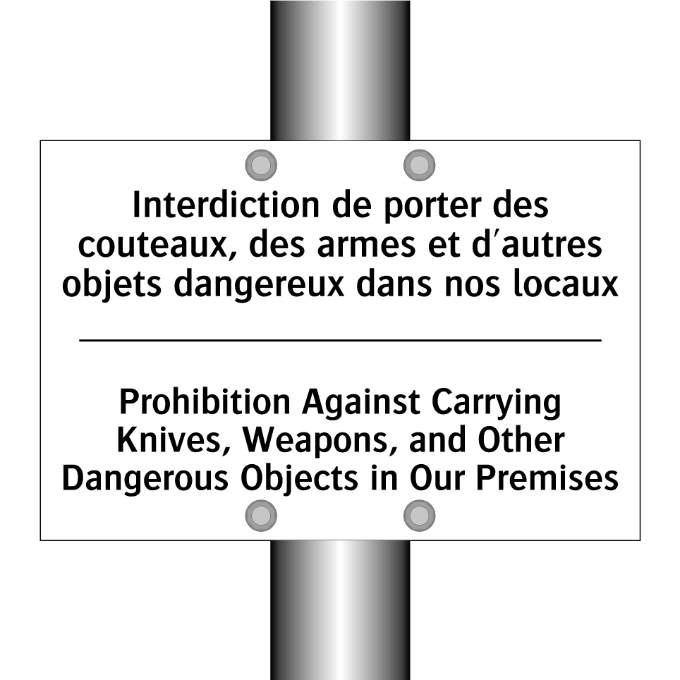Interdiction de porter des couteaux, /.../ - Prohibition Against Carrying Knives, /.../