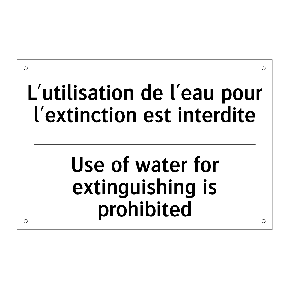 L'utilisation de l'eau pour l'extinction /.../ - Use of water for extinguishing /.../