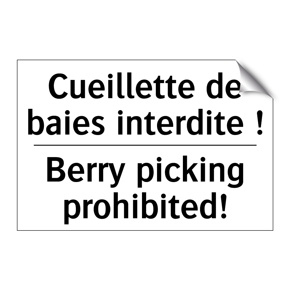 Cueillette de baies interdite /.../ - Berry picking prohibited!