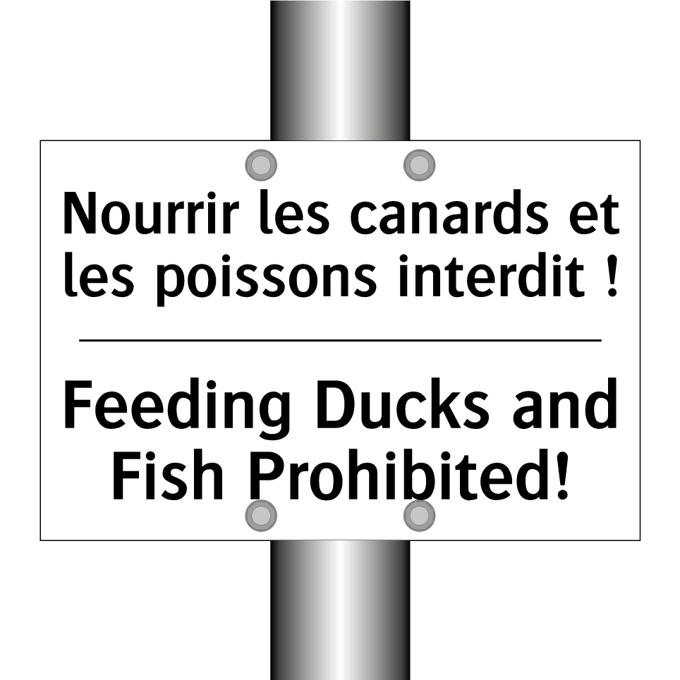 Nourrir les canards et les poissons /.../ - Feeding Ducks and Fish Prohibited! /.../
