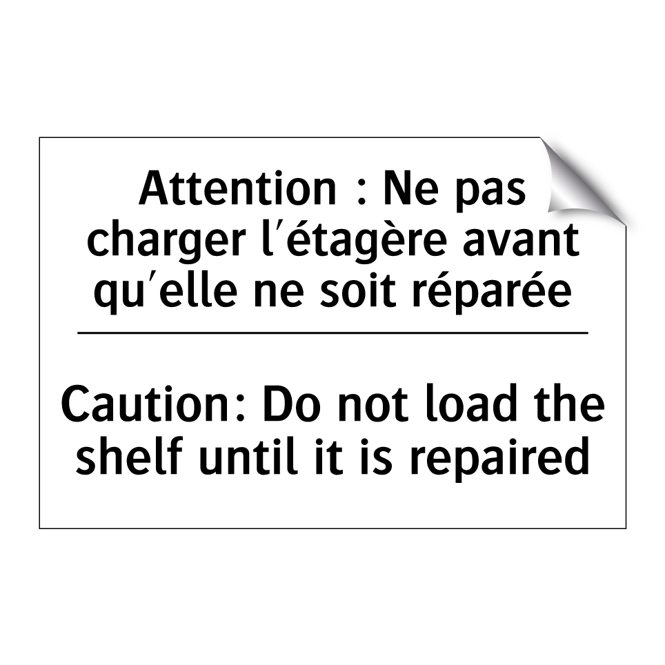 Attention : Ne pas charger l'étagère /.../ - Caution: Do not load the shelf /.../