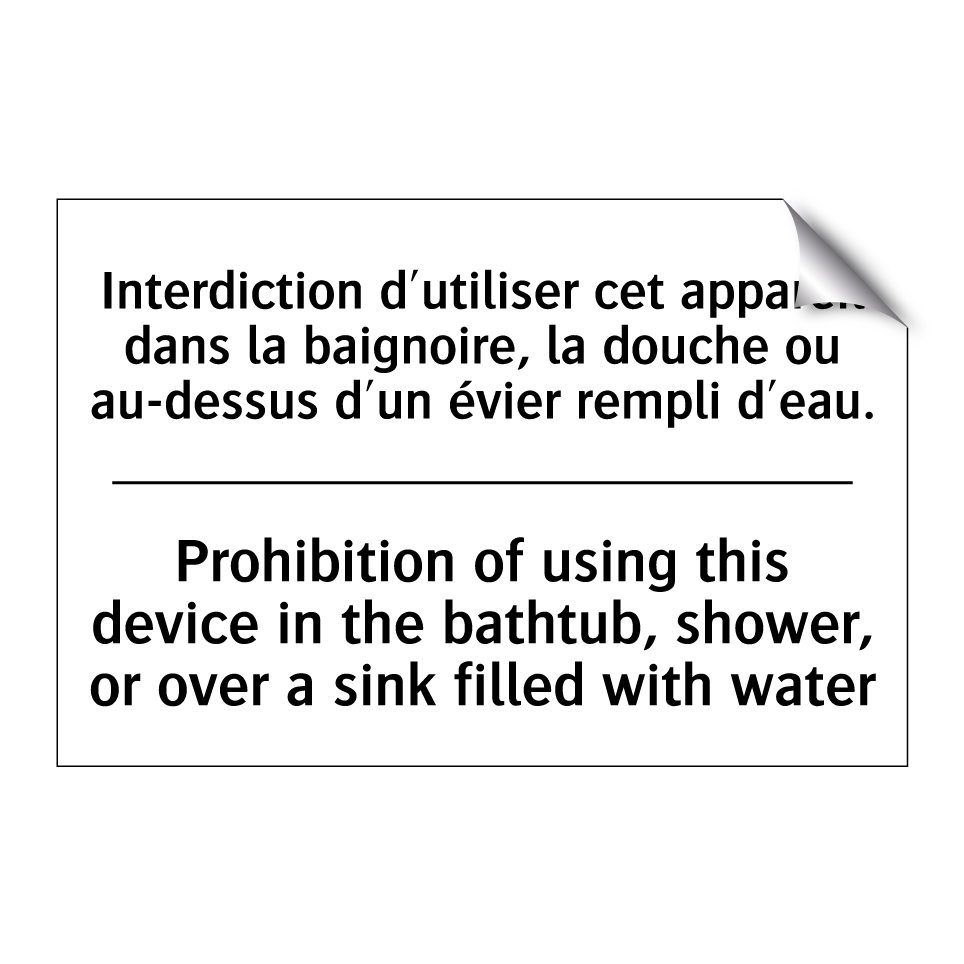 Interdiction d'utiliser cet appareil /.../ - Prohibition of using this device /.../