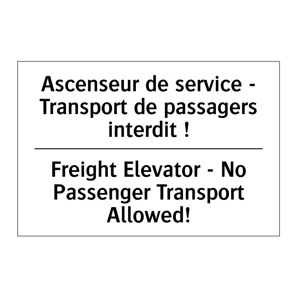 Ascenseur de service - Transport /.../ - Freight Elevator - No Passenger /.../