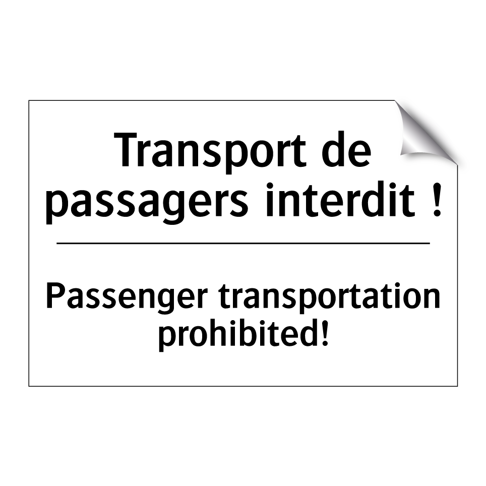 Transport de passagers interdit /.../ - Passenger transportation prohibited! /.../