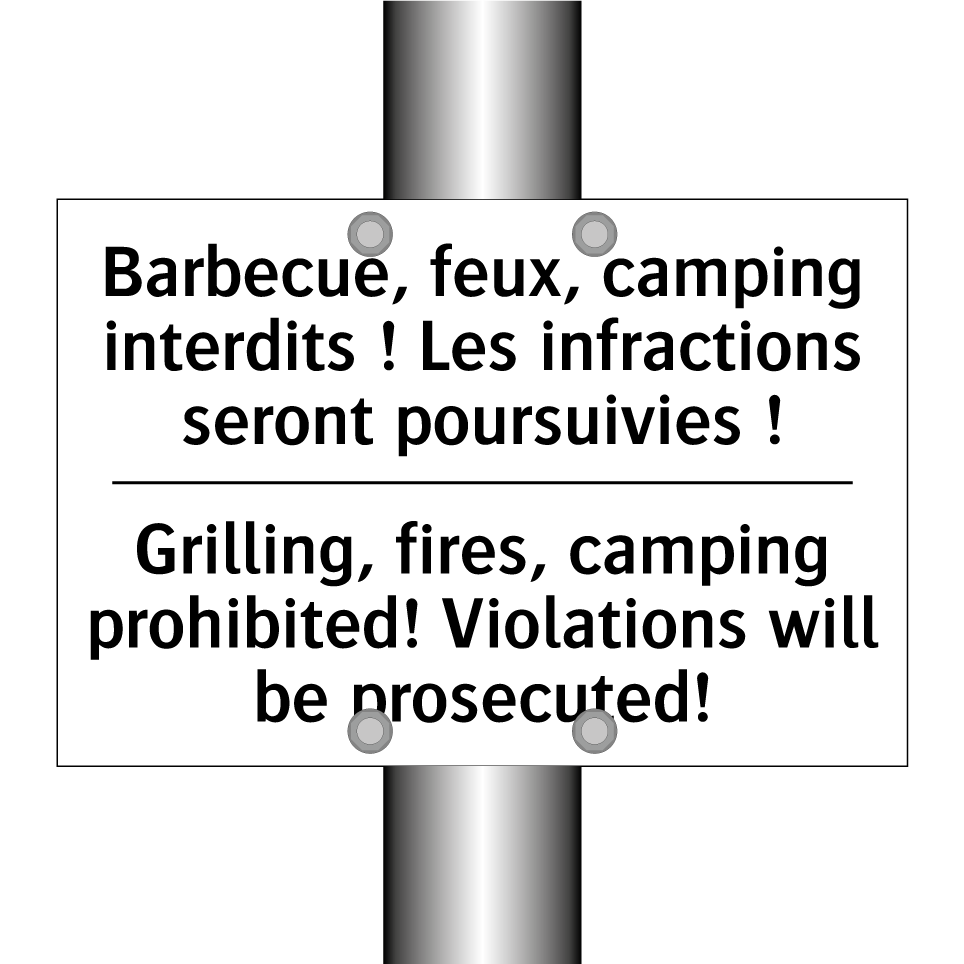 Barbecue, feux, camping interdits /.../ - Grilling, fires, camping prohibited! /.../
