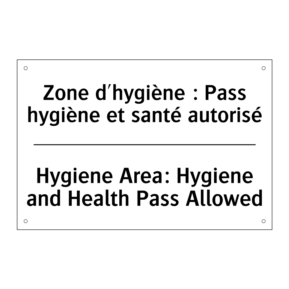 Zone d'hygiène : Pass hygiène /.../ - Hygiene Area: Hygiene and Health /.../