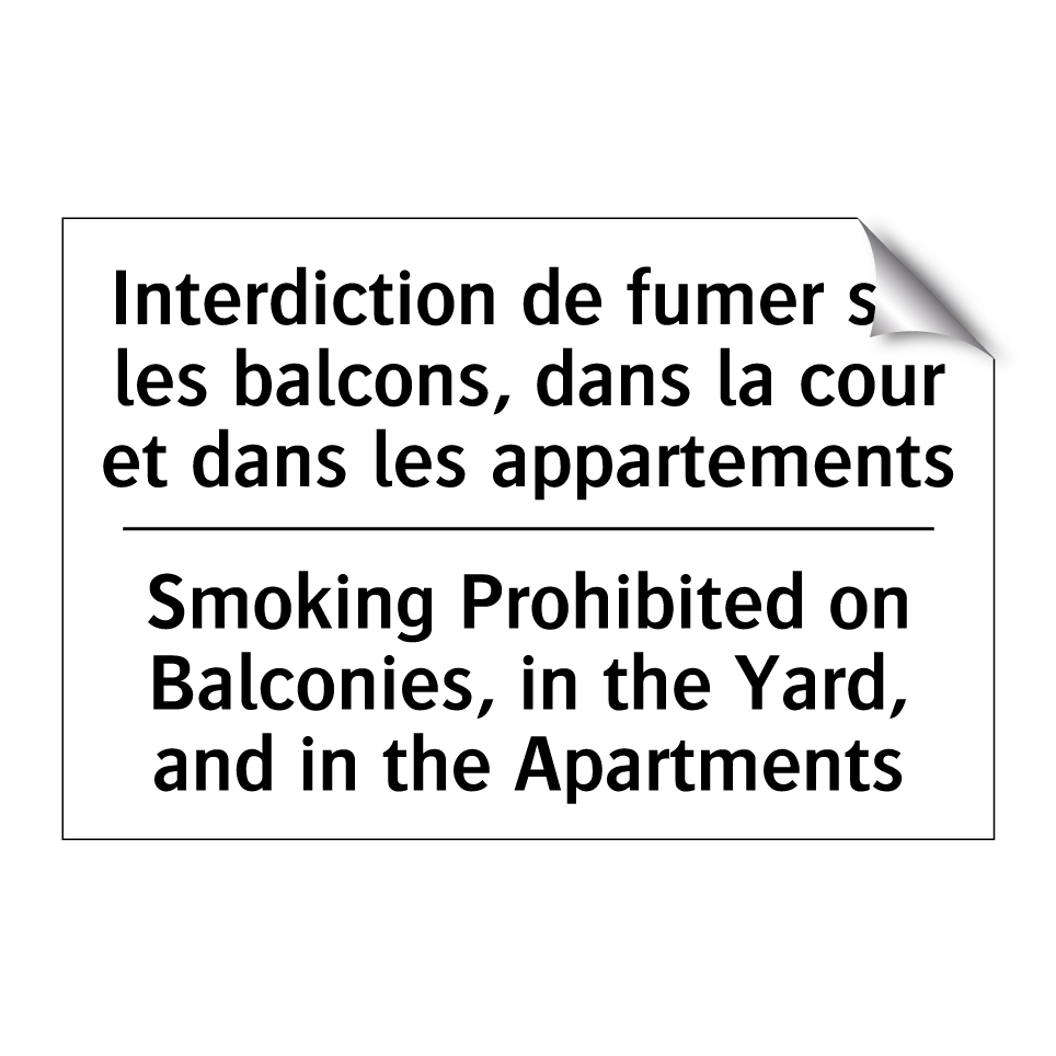 Interdiction de fumer sur les /.../ - Smoking Prohibited on Balconies, /.../