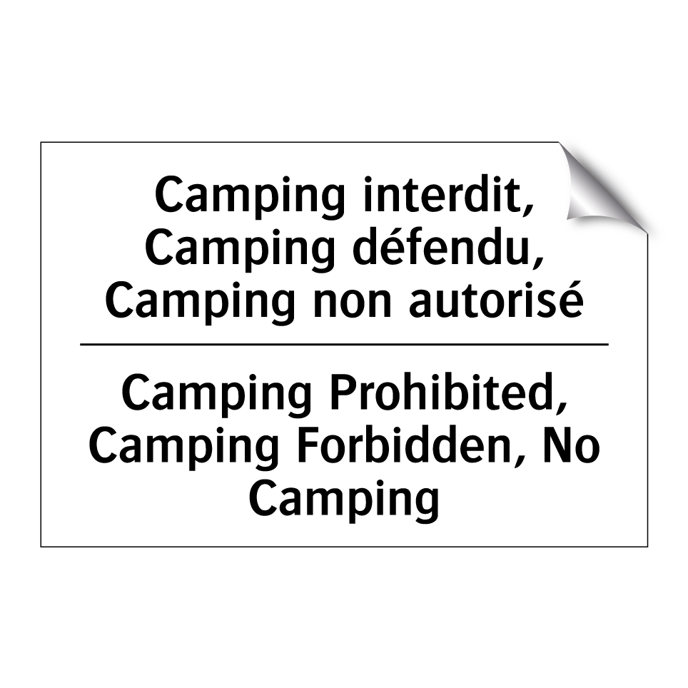 Camping interdit, Camping défendu, /.../ - Camping Prohibited, Camping Forbidden, /.../