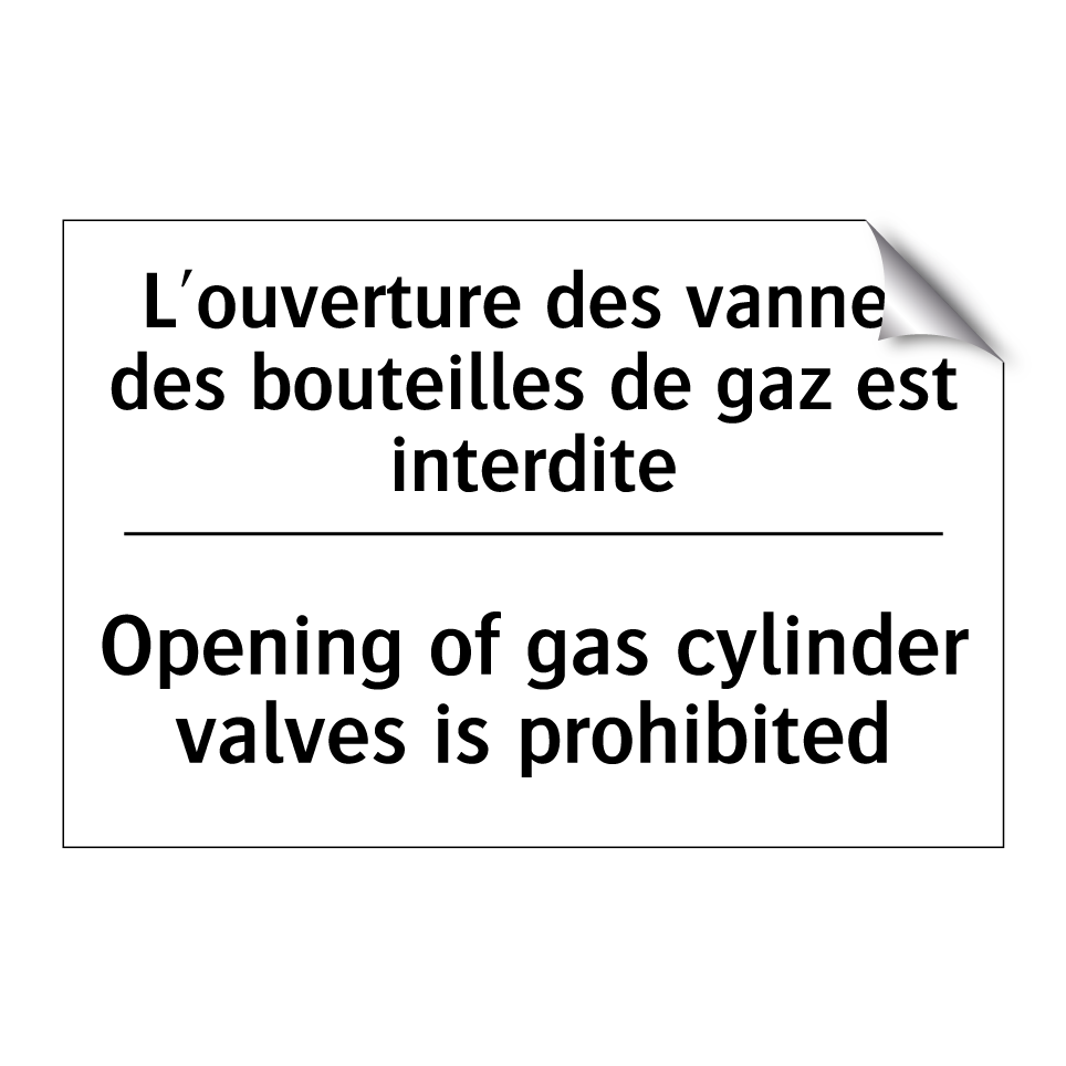L'ouverture des vannes des bouteilles /.../ - Opening of gas cylinder valves /.../