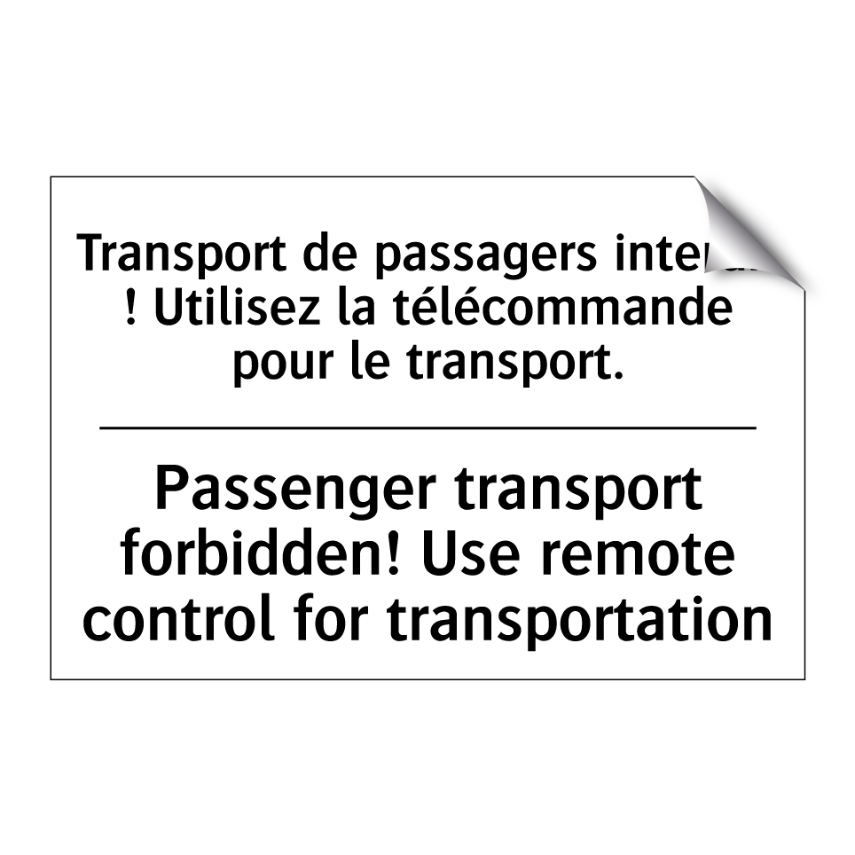 Transport de passagers interdit /.../ - Passenger transport forbidden! /.../
