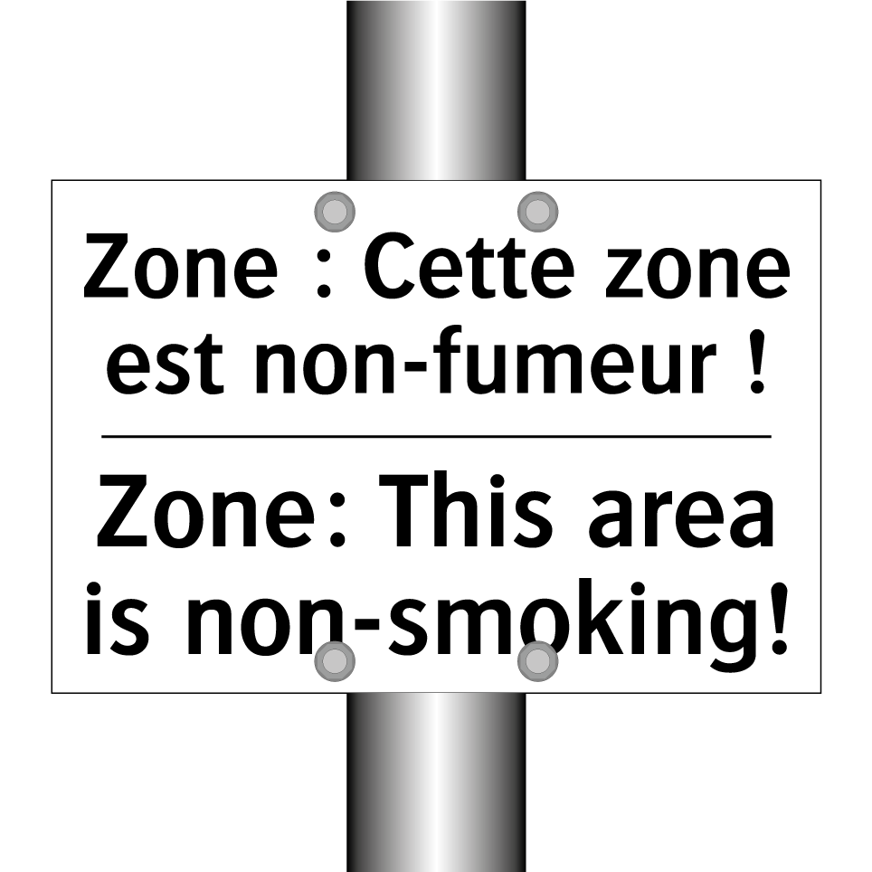 Zone : Cette zone est non-fumeur /.../ - Zone: This area is non-smoking! /.../