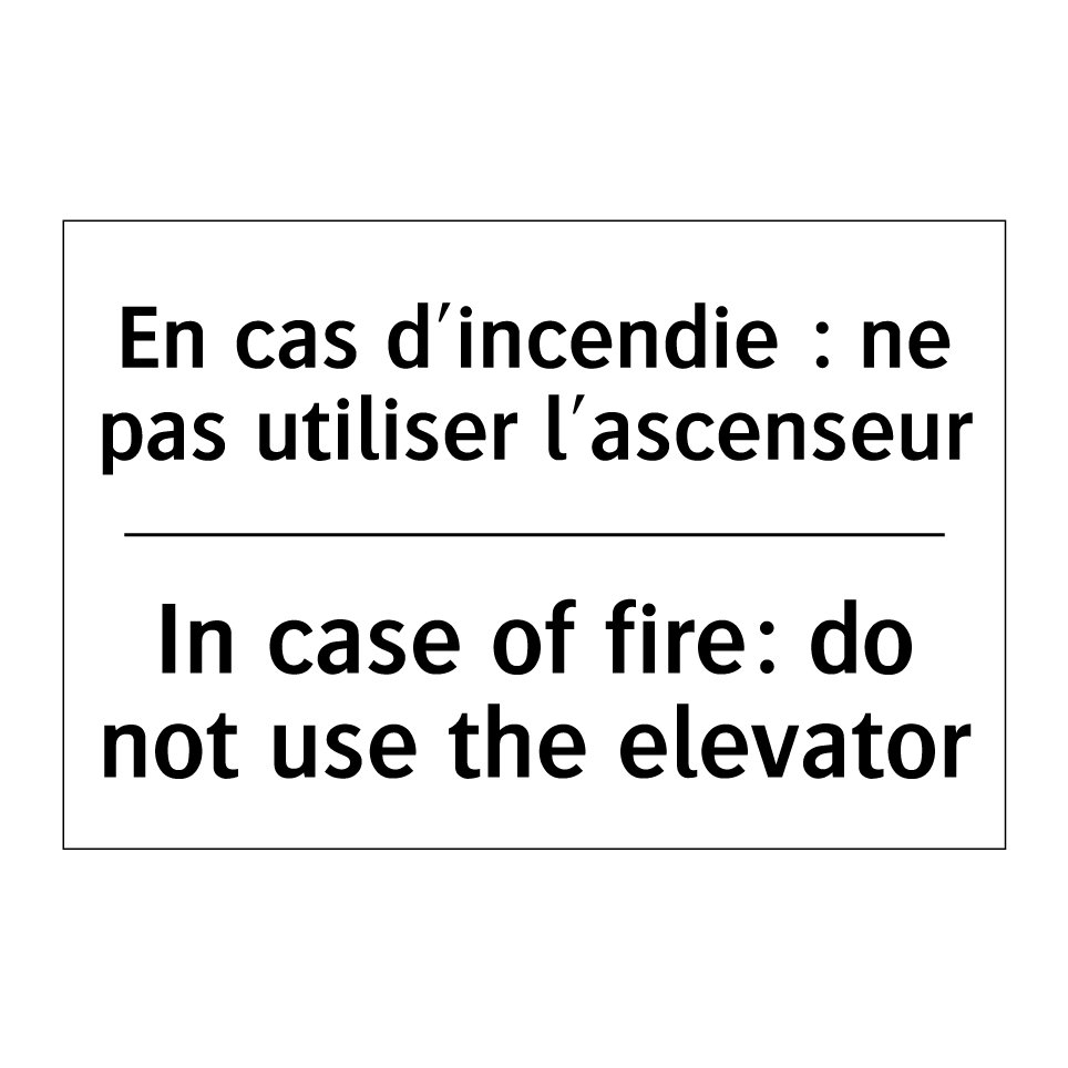 En cas d'incendie : ne pas utiliser /.../ - In case of fire: do not use the /.../