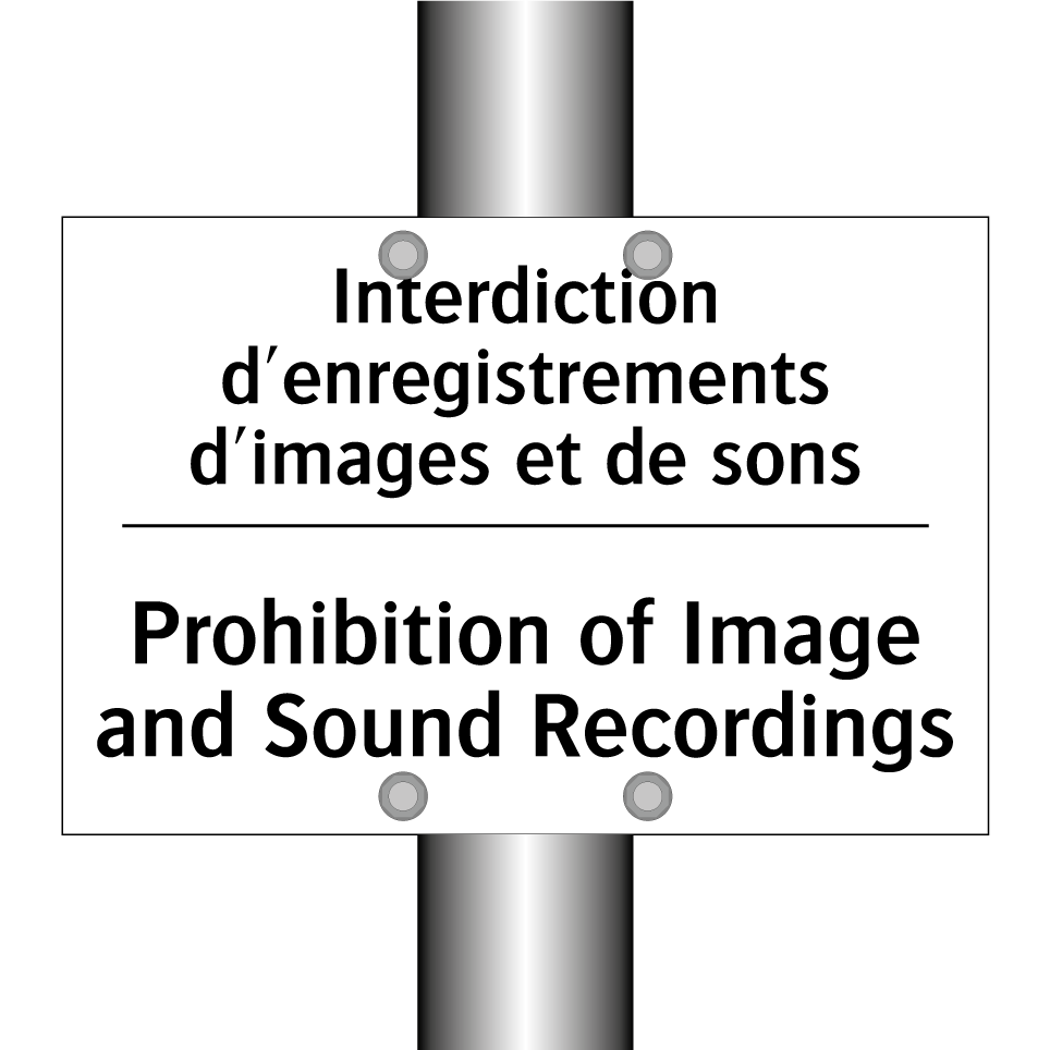 Interdiction d'enregistrements /.../ - Prohibition of Image and Sound /.../