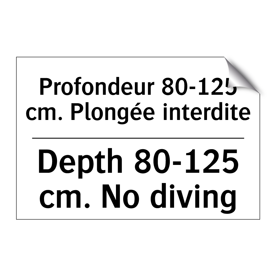 Profondeur 80-125 cm. Plongée /.../ - Depth 80-125 cm. No diving