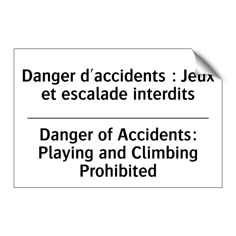 Danger d'accidents : Jeux et escalade /.../ - Danger of Accidents: Playing and /.../