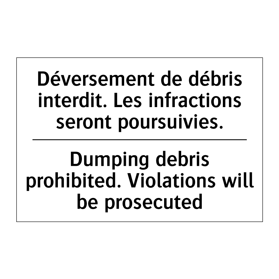 Déversement de débris interdit. /.../ - Dumping debris prohibited. Violations /.../