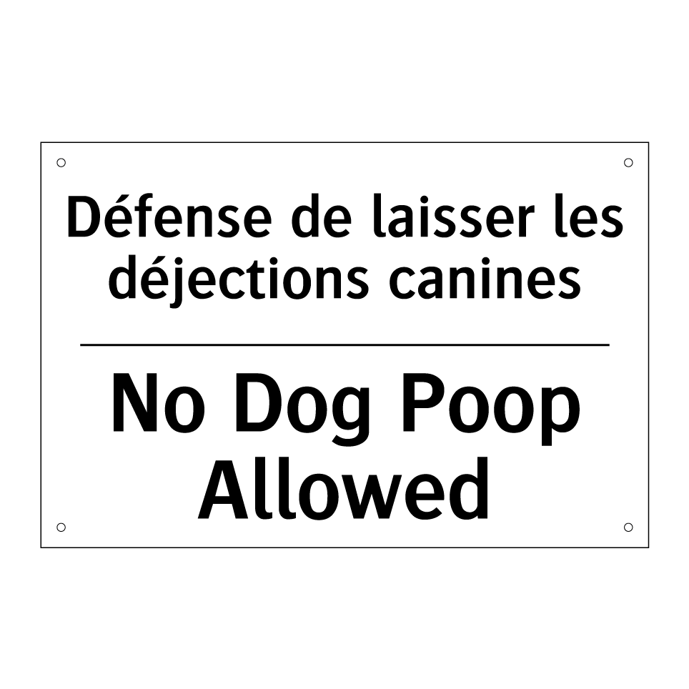 Défense de laisser les déjections /.../ - No Dog Poop Allowed