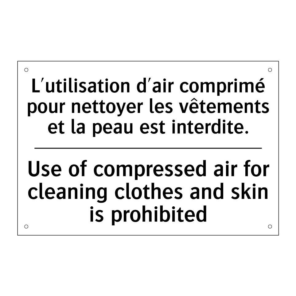 L'utilisation d'air comprimé pour /.../ - Use of compressed air for cleaning /.../