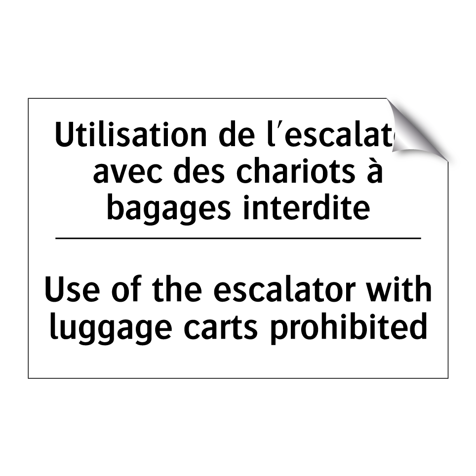 Utilisation de l'escalator avec /.../ - Use of the escalator with luggage /.../