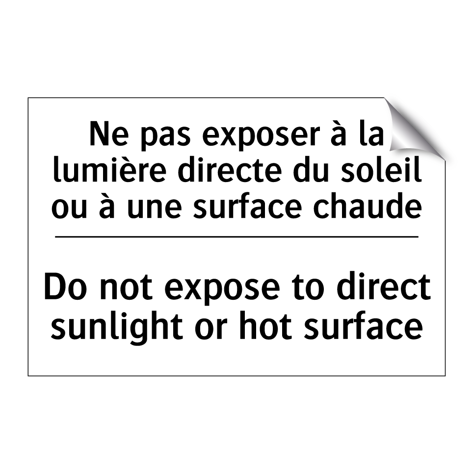 Ne pas exposer à la lumière directe /.../ - Do not expose to direct sunlight /.../