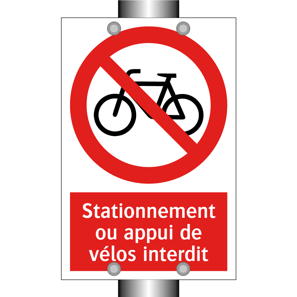 Stationnement ou appui de vélos interdit
