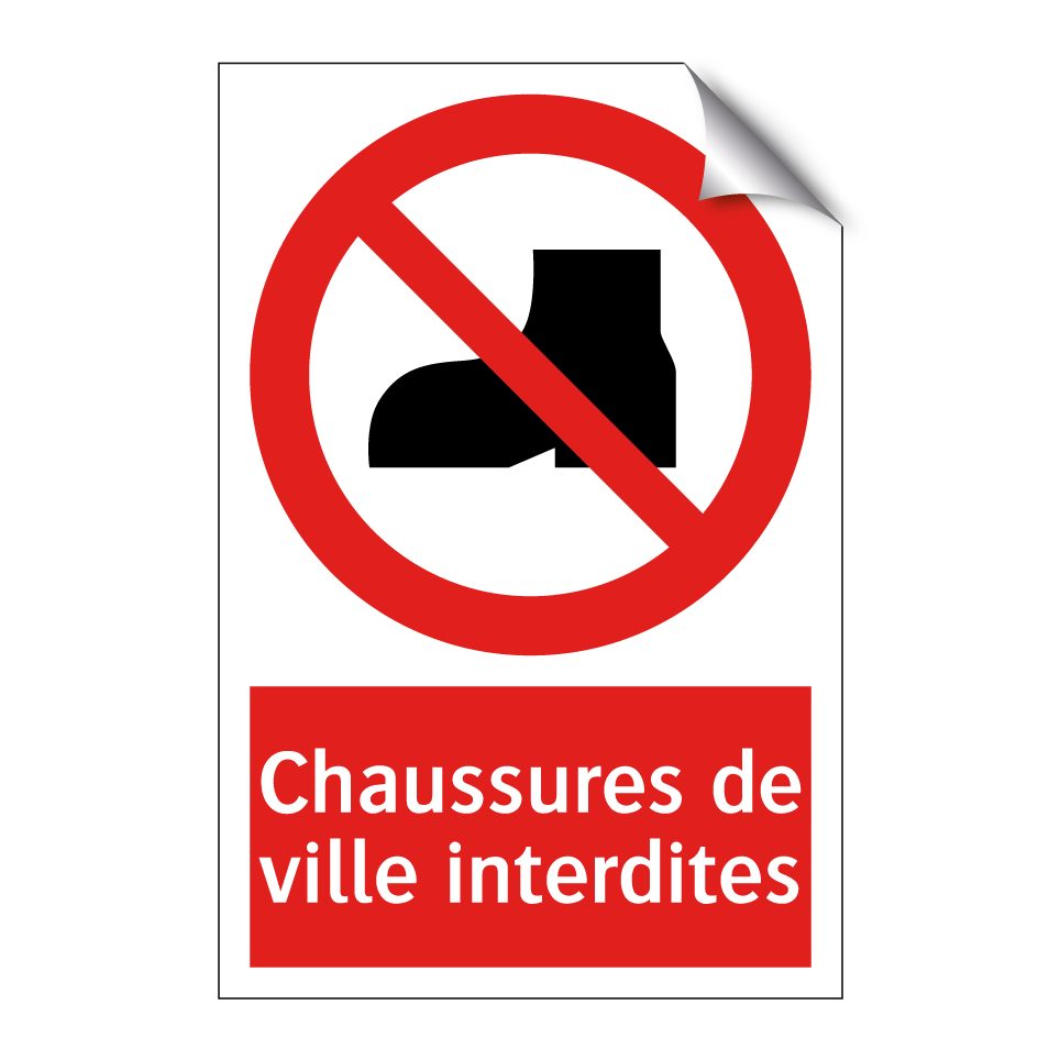 Chaussures de ville interdites