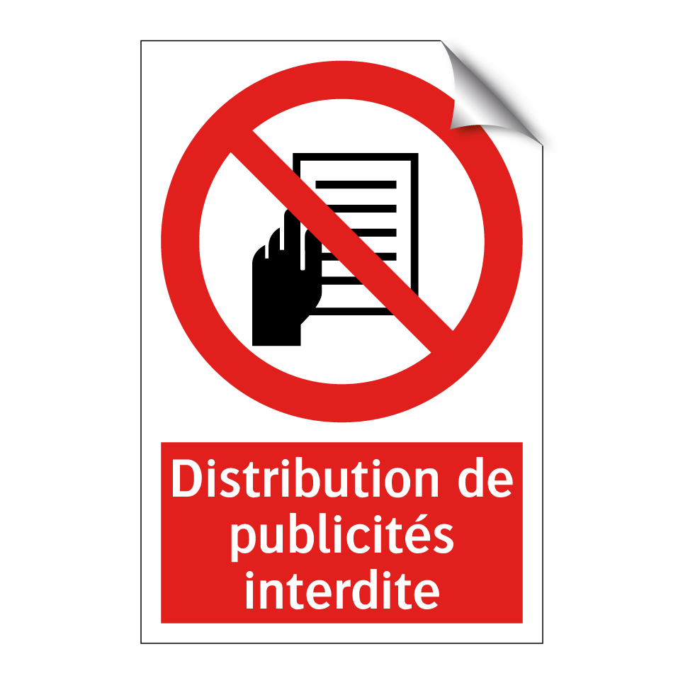 Distribution de publicités interdite