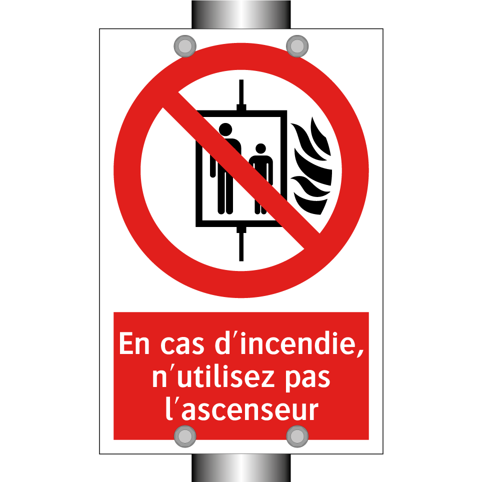 En cas d'incendie, n'utilisez pas l'ascenseur
