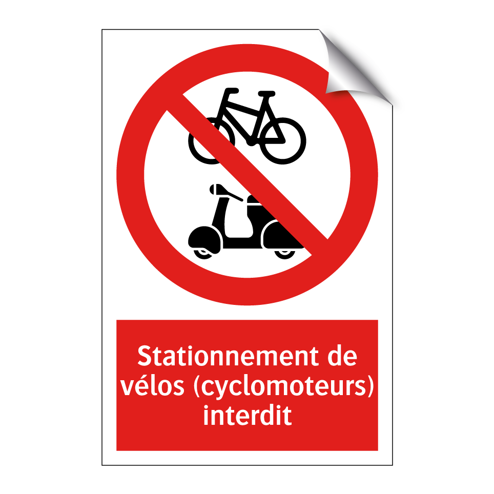 Stationnement de vélos (cyclomoteurs) interdit