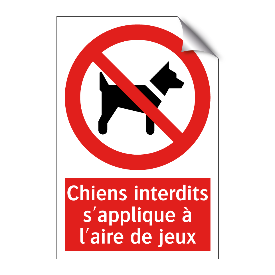 Chiens interdits s'applique à l'aire de jeux