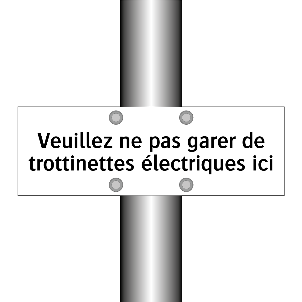 Veuillez ne pas garer de trottinettes électriques ici
