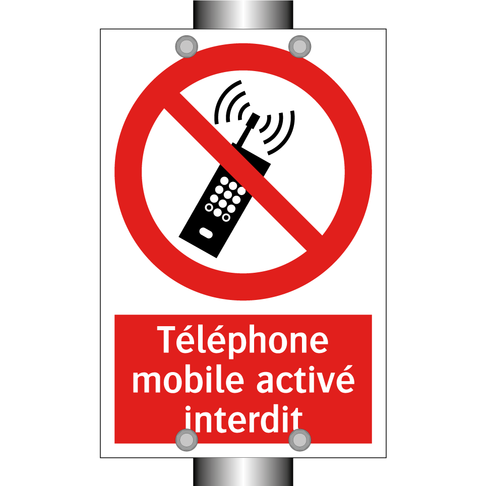 Téléphone mobile activé interdit