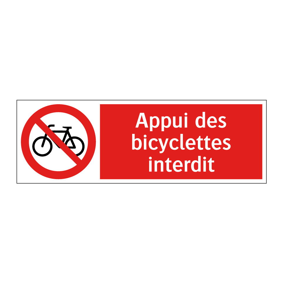 Appui des bicyclettes interdit
