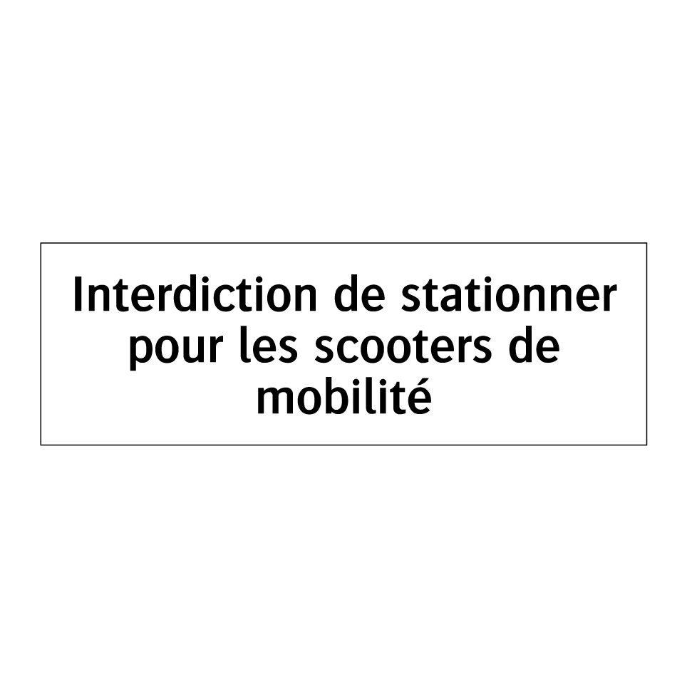 Interdiction de stationner pour les scooters de mobilité