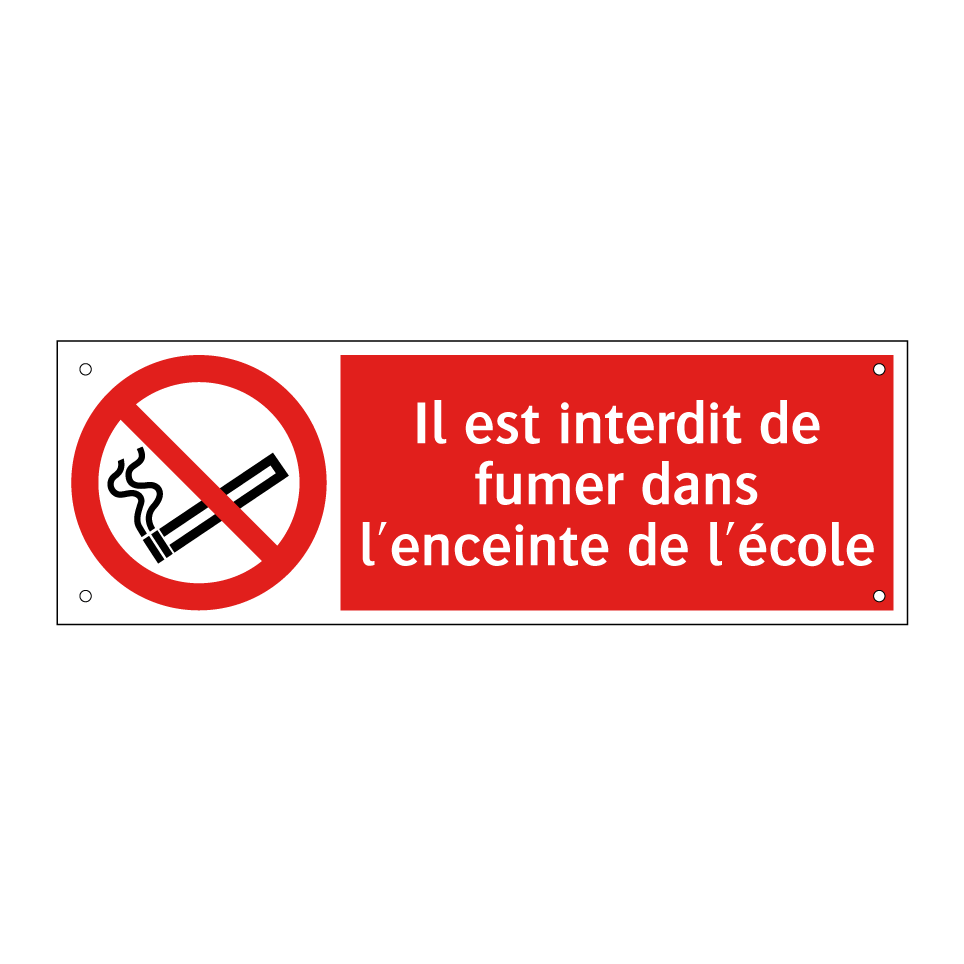 Il est interdit de fumer dans l'enceinte de l'école