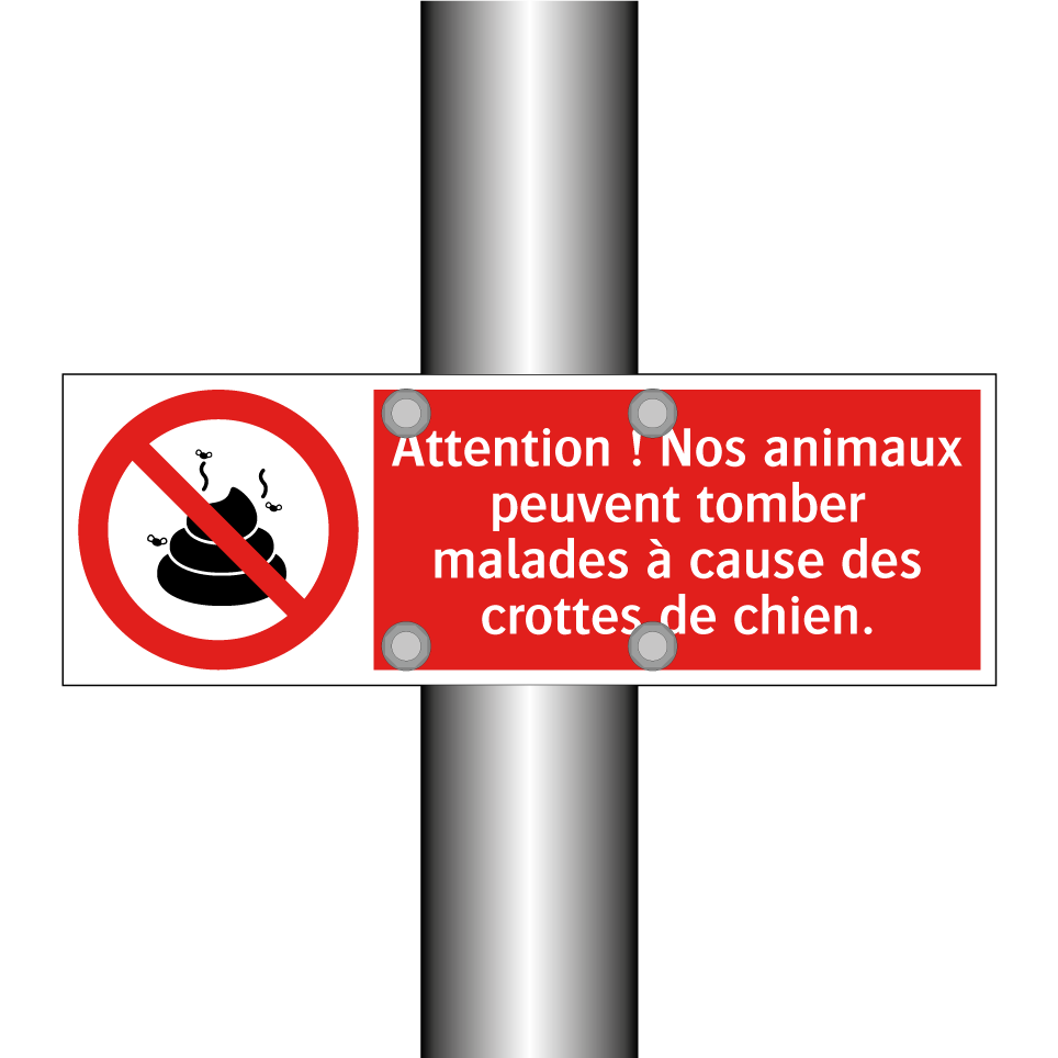 Attention ! Nos animaux peuvent tomber malades à cause des crottes de chien.