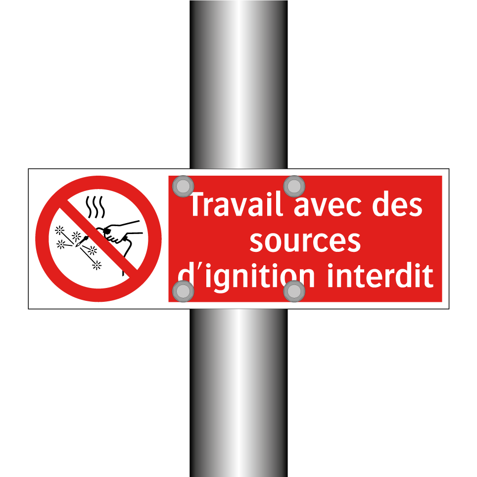 Travail avec des sources d'ignition interdit