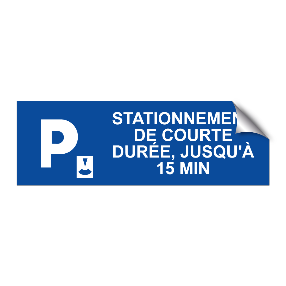 Stationnement de courte durée, jusqu'à 15 min.