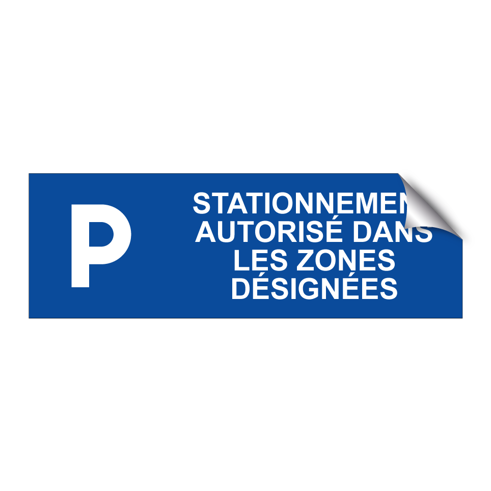 Stationnement autorisé dans les zones désignées
