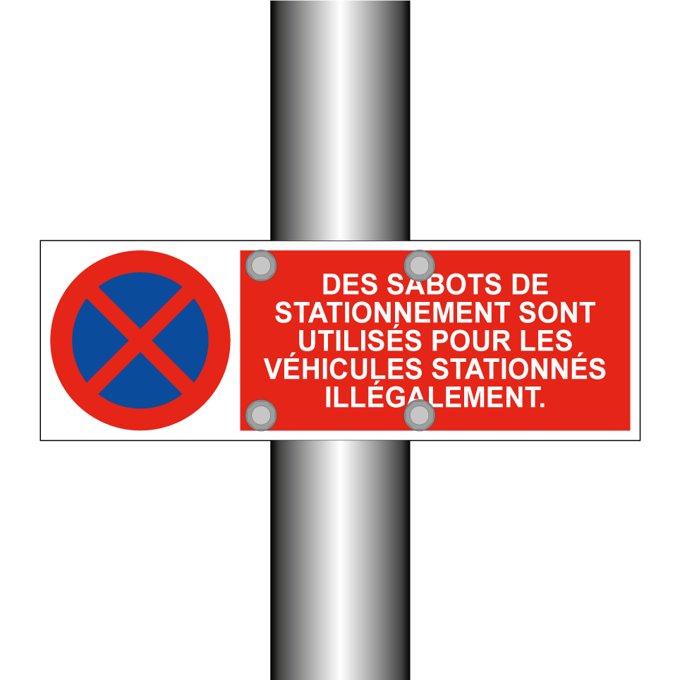 Des sabots de stationnement sont utilisés pour les véhicules stationnés illégalement.