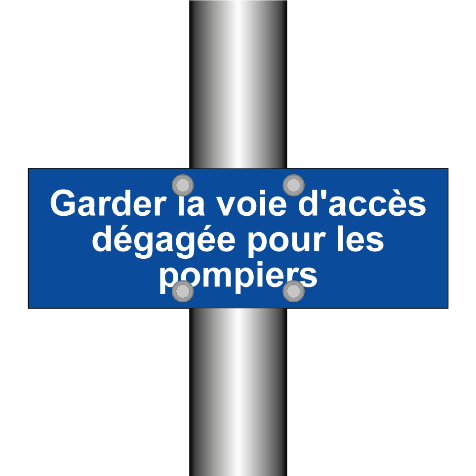 Garder la voie d'accès dégagée pour les pompiers