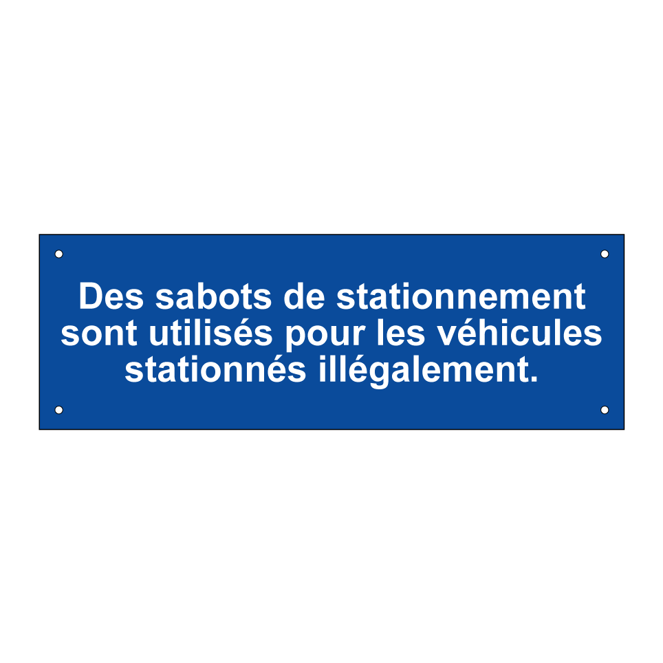 Des sabots de stationnement sont utilisés pour les véhicules stationnés illégalement.