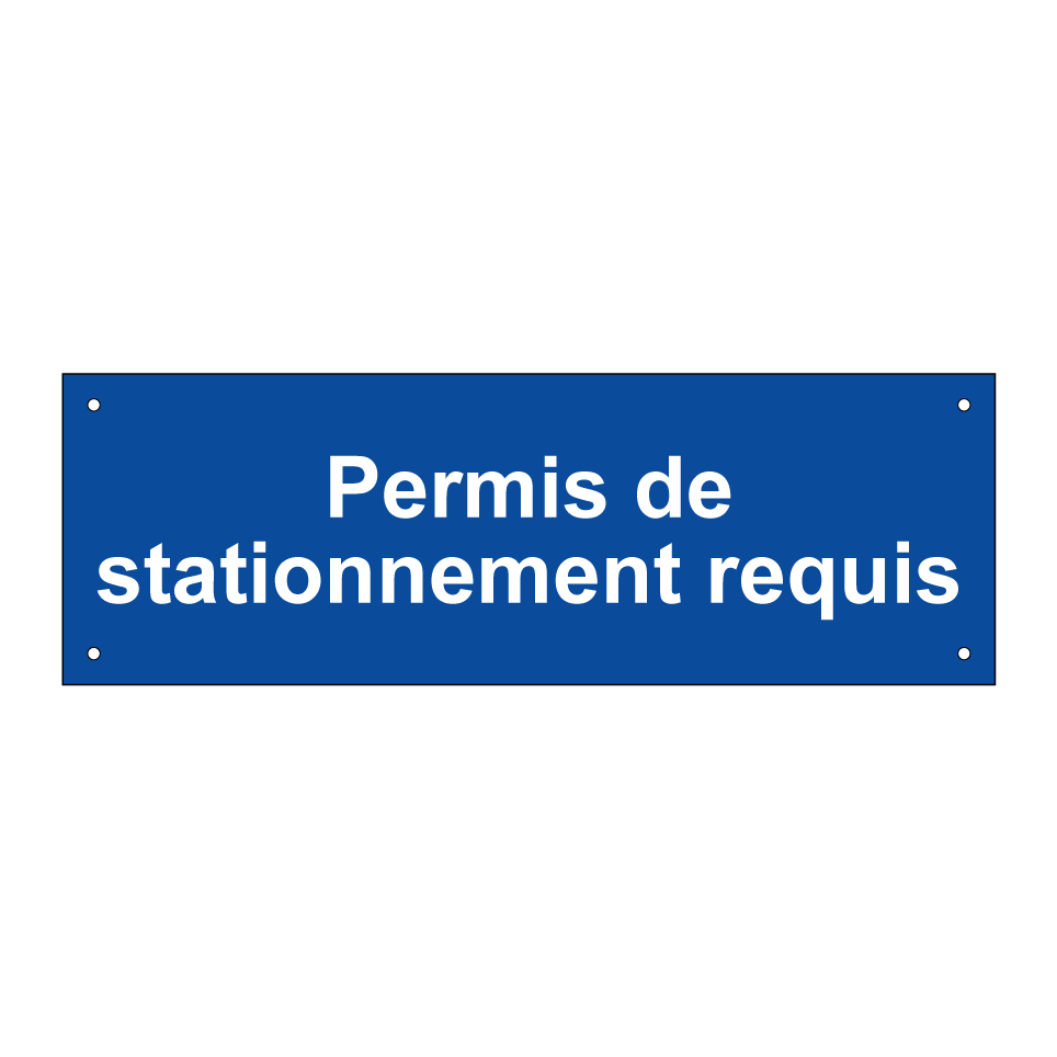 Permis de stationnement requis