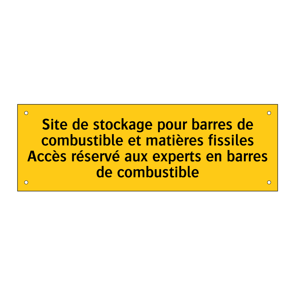 Site de stockage pour barres de combustible et matières fissiles Accès réservé aux experts en barres de combustible