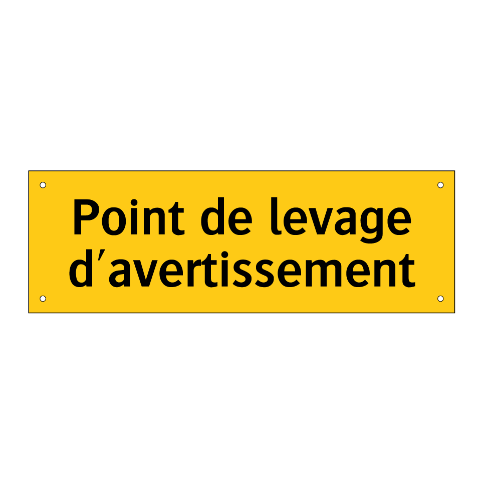 Point de levage d'avertissement