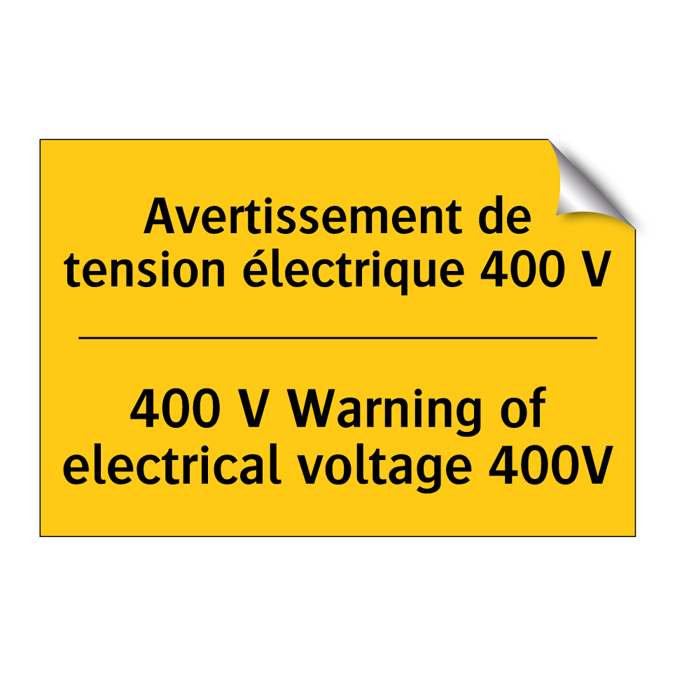 Avertissement de tension électrique /.../ - 400 V Warning of electrical voltage /.../
