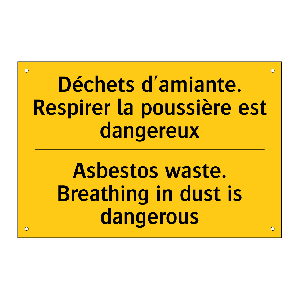 Déchets d'amiante. Respirer la /.../ - Asbestos waste. Breathing in dust /.../